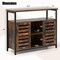 Rustic Brown Sideboard Cabinet 39 Inch with Adjustable Shelves & Storage Doors